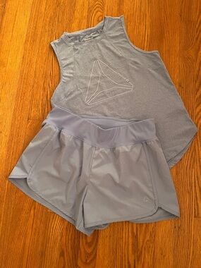 Reebok Dusty Blue Performance Tank and Shorts Set